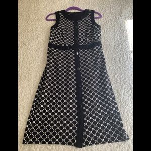 Talbots Black and White Dress